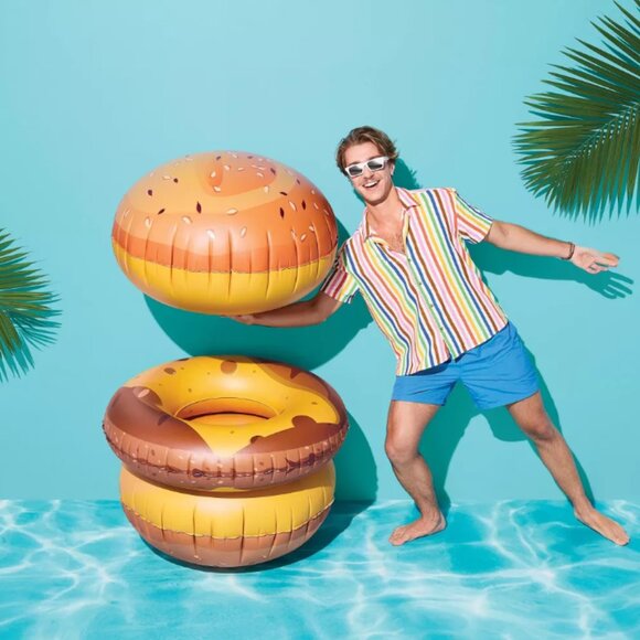 Other - Burger Float - Sun Squad™: Novelty Pool Toy, PVC Construction - NIB